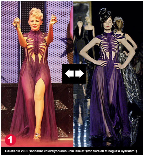 Kylie ve Gaultier Elbiseleri